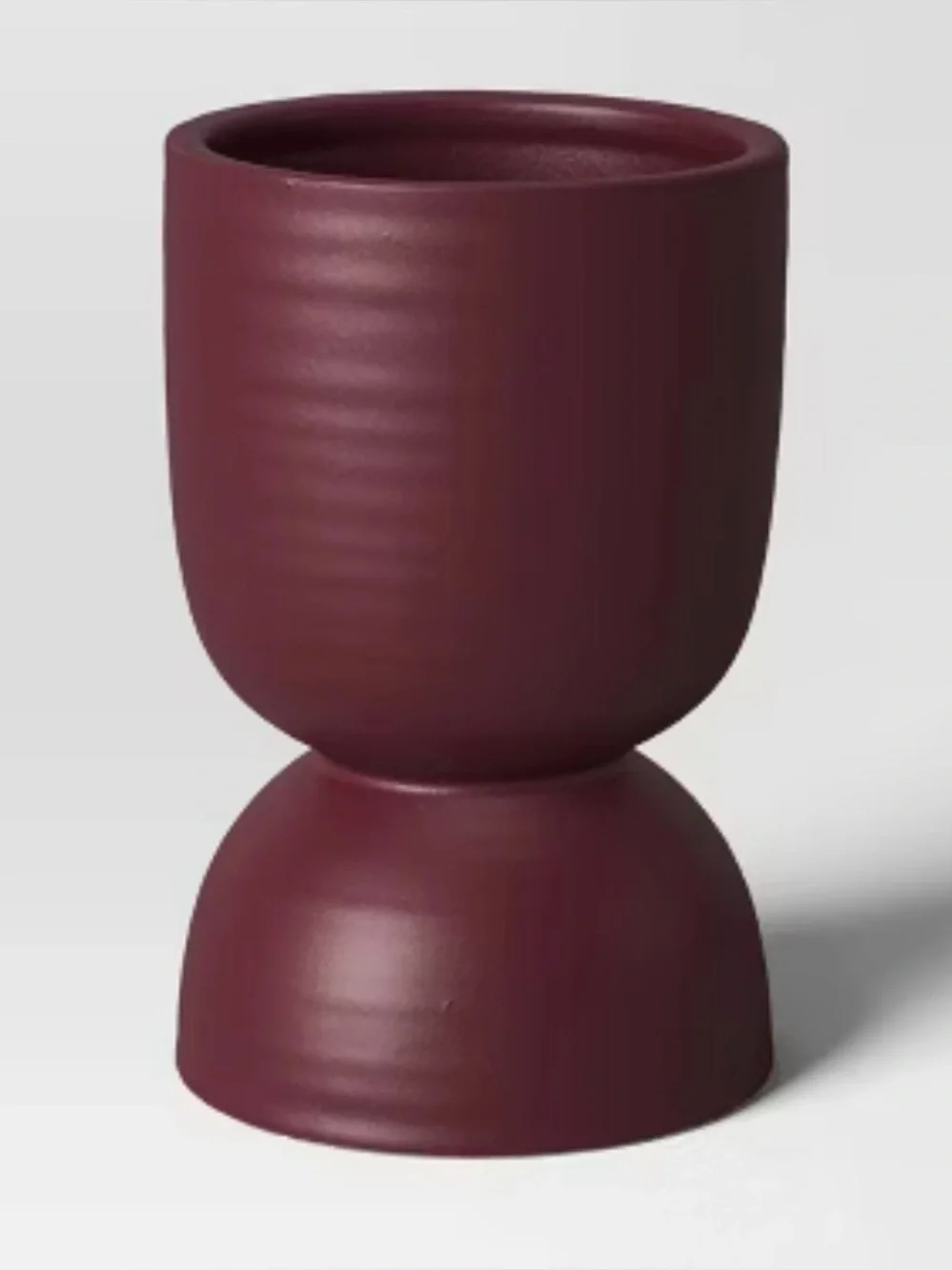 Ceramic Citronella Hourglass Outdoor Candle Burgundy 10 oz - 40 hour burn NWT